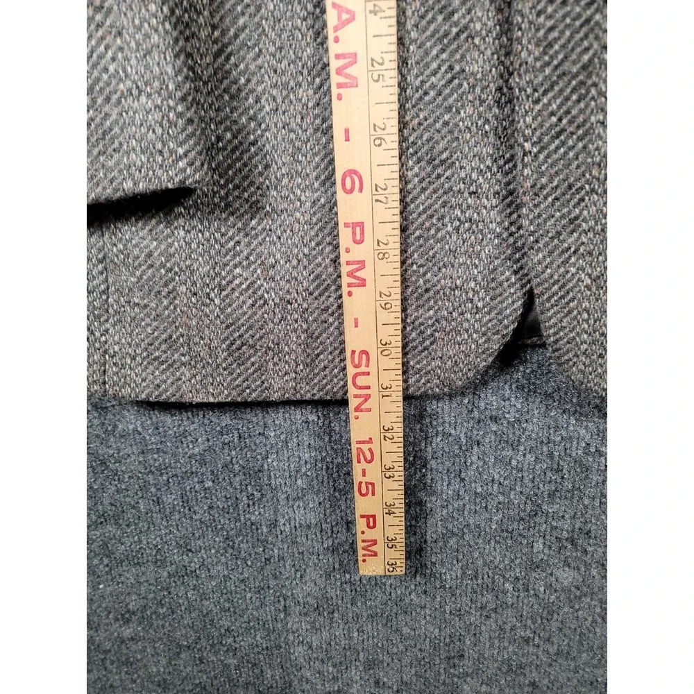 Vintage Christian Dior Sport Coat Mens 40 Gray Wool Herringbone Tweed Blazer 80s